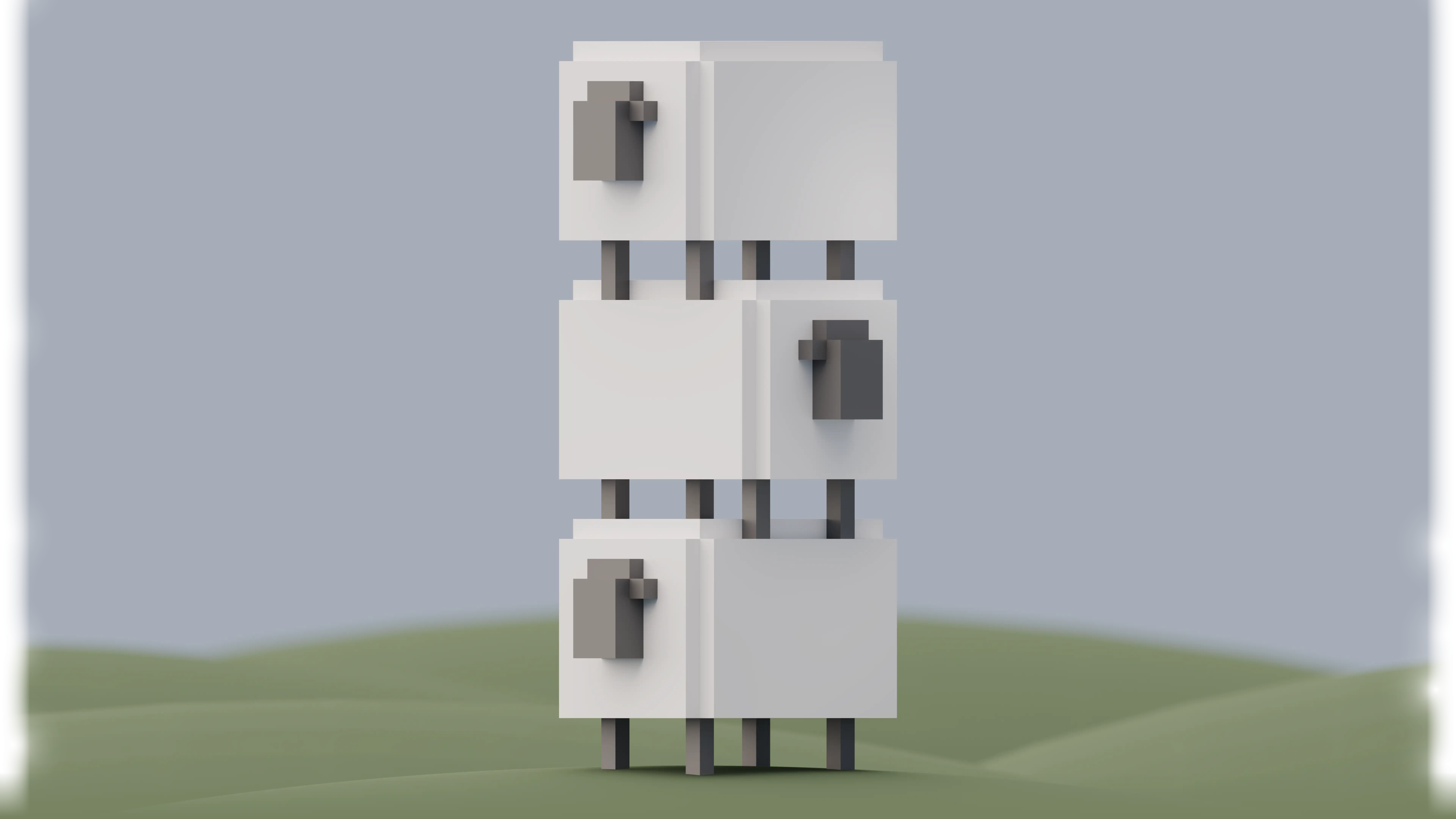 Three sheep standing in a field